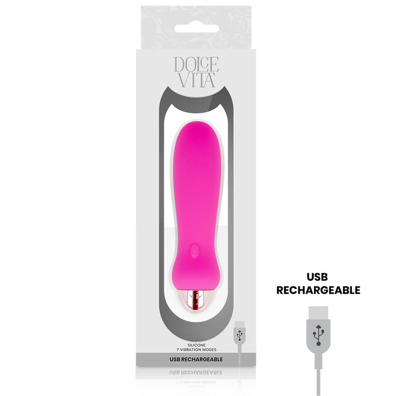 DOLCE VITA AUFLADBARER VIBRATOR FÜNF ROSA 7 GESCHWINDIGKEITEN – Bild 3