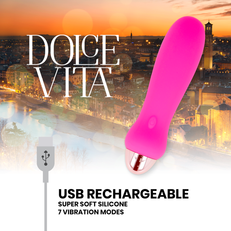 DOLCE VITA AUFLADBARER VIBRATOR FÜNF ROSA 7 GESCHWINDIGKEITEN – Bild 4