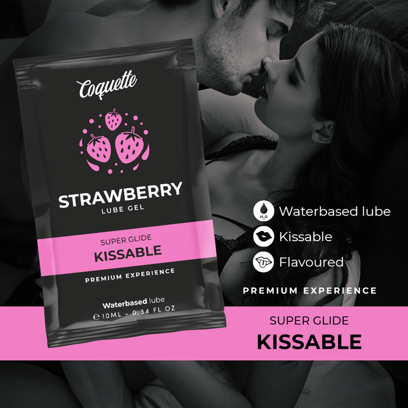COQUETTE CHIC DESIRE KISSABLE STRAWBERRY LUBE GEL AUF WASSERBASIS 10 ML – Bild 3