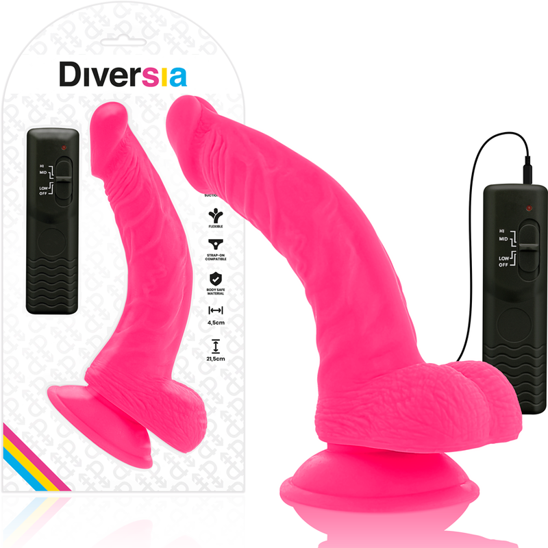 DIVERSIA FLEXIBLER VIBRIERENDER DILDO 21,5 CM - LILA