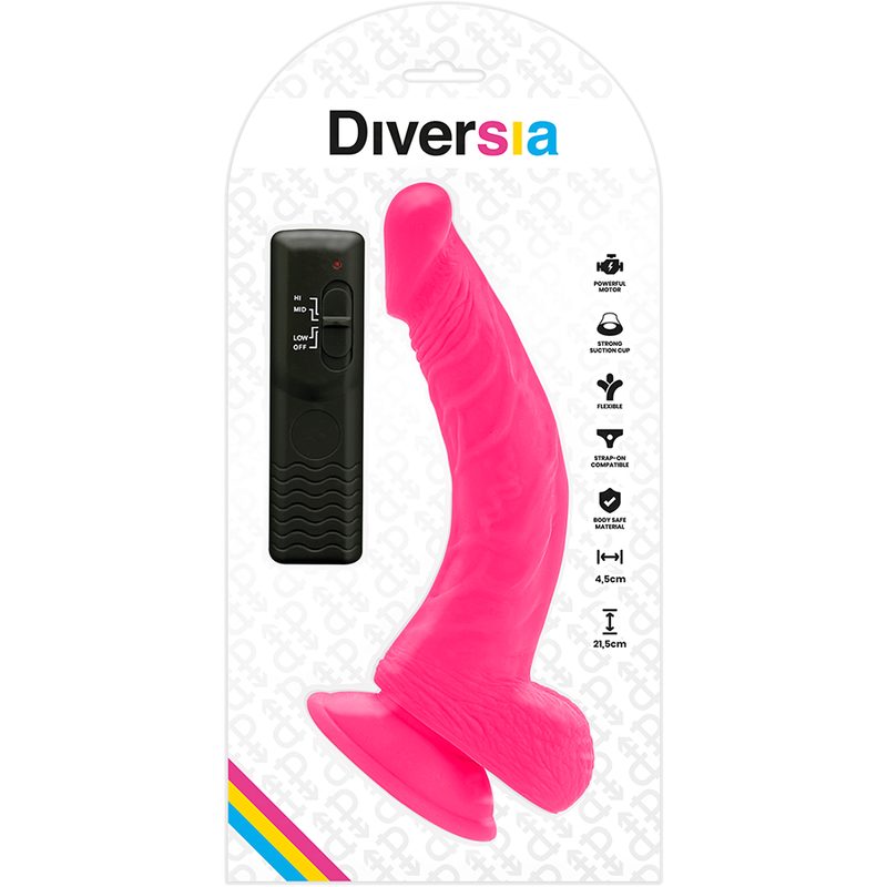 DIVERSIA FLEXIBLER VIBRIERENDER DILDO 21,5 CM - LILA – Bild 6