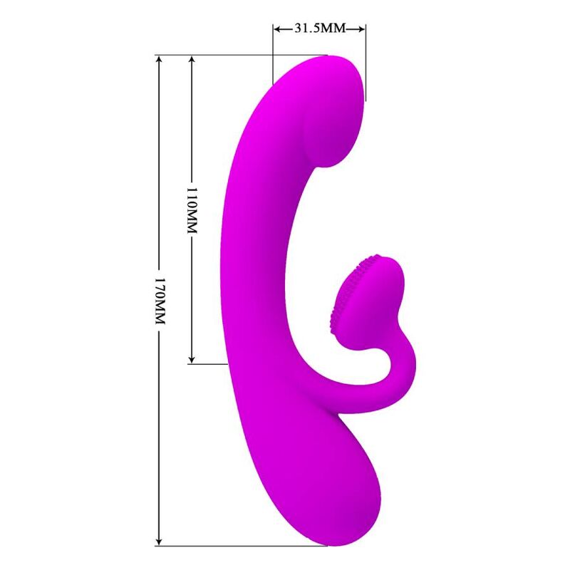 PRETTY LOVE - SINCERE SILICONE VIBRATOR AND STIMULATOR PURPLE – Bild 5