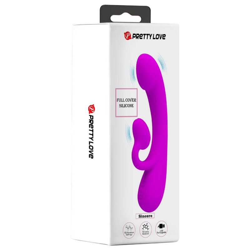 PRETTY LOVE - SINCERE SILICONE VIBRATOR AND STIMULATOR PURPLE – Bild 9
