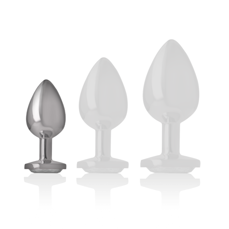 INTENSE - ALUMINIUM-METALL-ANALSPlug mit silbernem Glas, Größe S – Bild 3