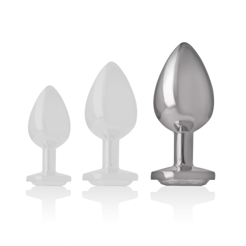 INTENSE - ALUMINIUM-METALL-ANALSPlug mit silbernem Glas, Größe L – Bild 5