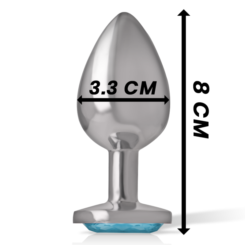 INTENSE - ANALPLUG AUS ALUMINIUMMETALL MIT BLAUEM GLAS, GRÖSSE M – Bild 4