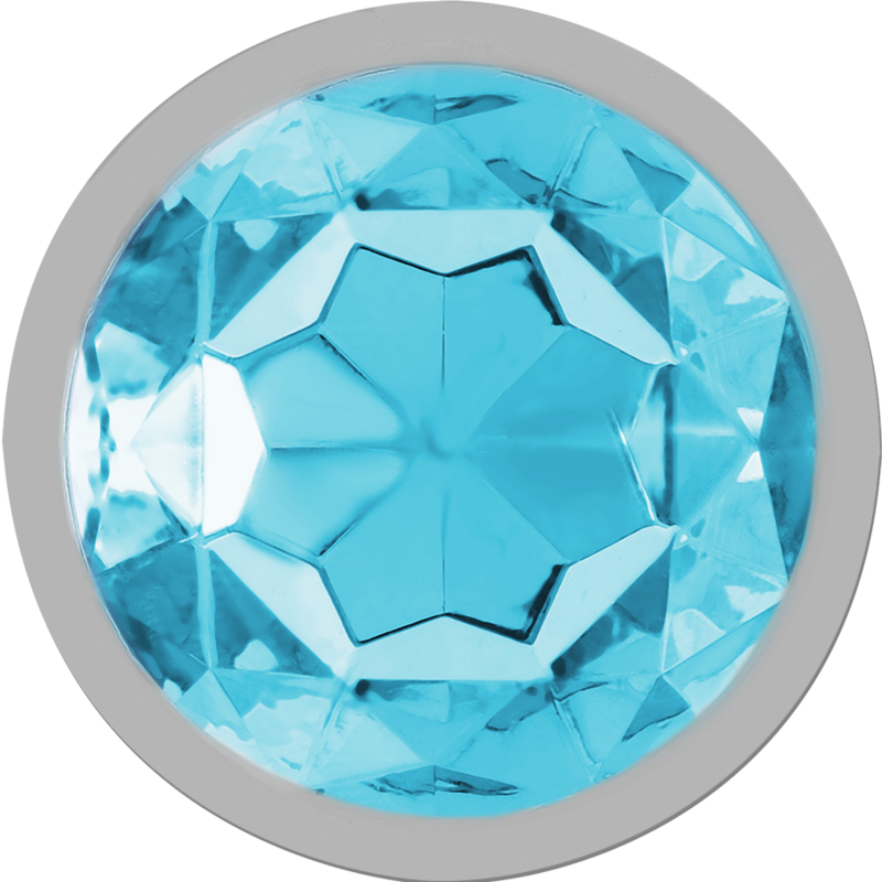 INTENSE - ANALPLUG AUS ALUMINIUMMETALL MIT BLAUEM GLAS, GRÖSSE M – Bild 3