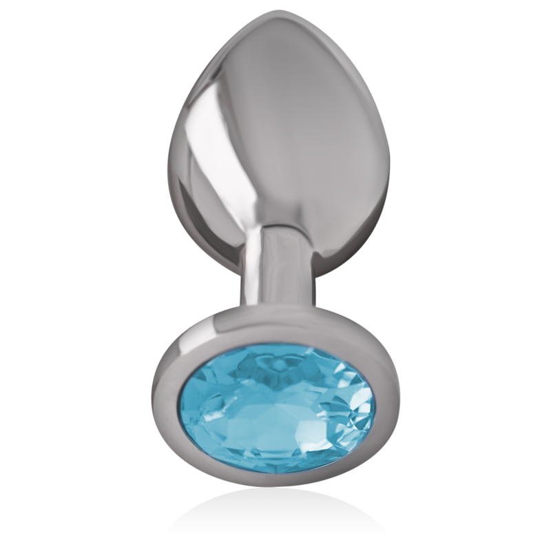INTENSE - ANALPLUG AUS ALUMINIUMMETALL MIT BLAUEM KRISTALL, GRÖSSE L – Bild 2