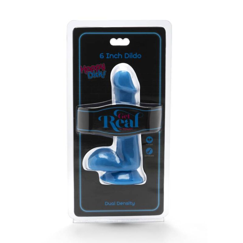 WERDEN SIE REAL - HAPPY DICKS DILDO 12 CM BÄLLE BLAU – Bild 2