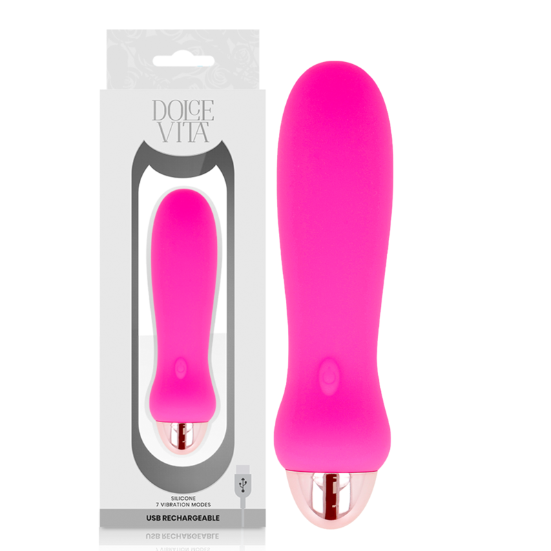 DOLCE VITA AUFLADBARER VIBRATOR FÜNF ROSA 7 GESCHWINDIGKEITEN