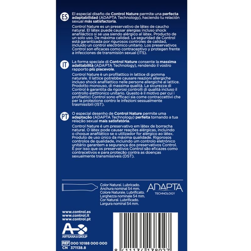 CONTROL ADAPTA NATURE CONDOMS 6 UNITS – Bild 2