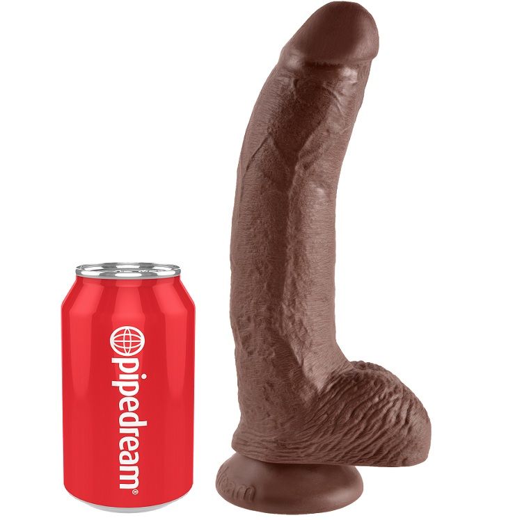 KING COCK 9" COCK BRAUN MIT EIER 22,9 CM – Bild 3