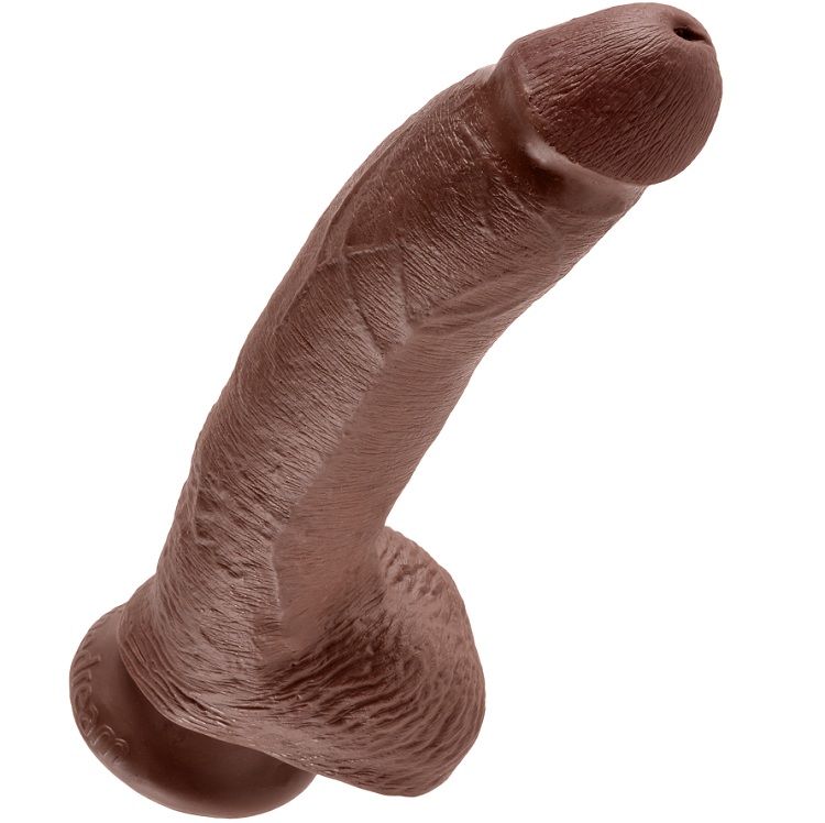 KING COCK 9" COCK BRAUN MIT EIER 22,9 CM – Bild 4