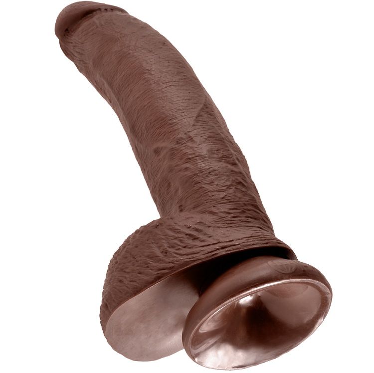 KING COCK 9" COCK BRAUN MIT EIER 22,9 CM – Bild 5