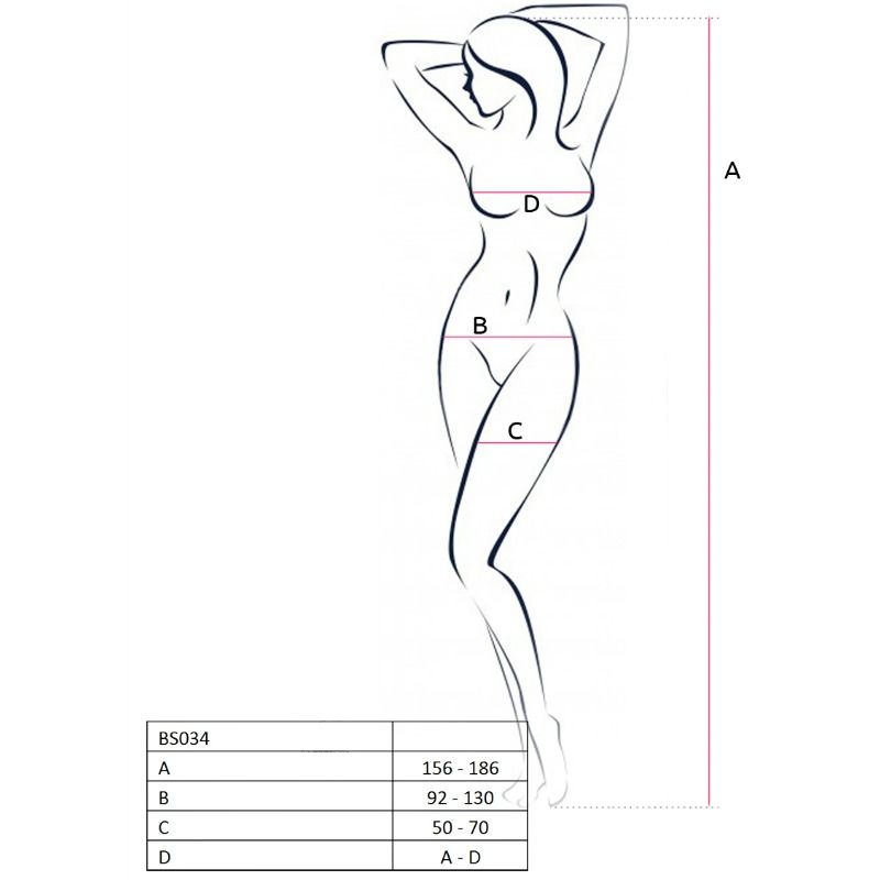 PASSION WOMAN BS034 BODYSTOCKING SCHWARZ EINE GRÖSSE – Bild 3