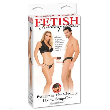 FETISH HOLLOW VIBRATOR HARNESS FÜR IHN UND IHR NATÜRLICHES 14CM – Bild 2