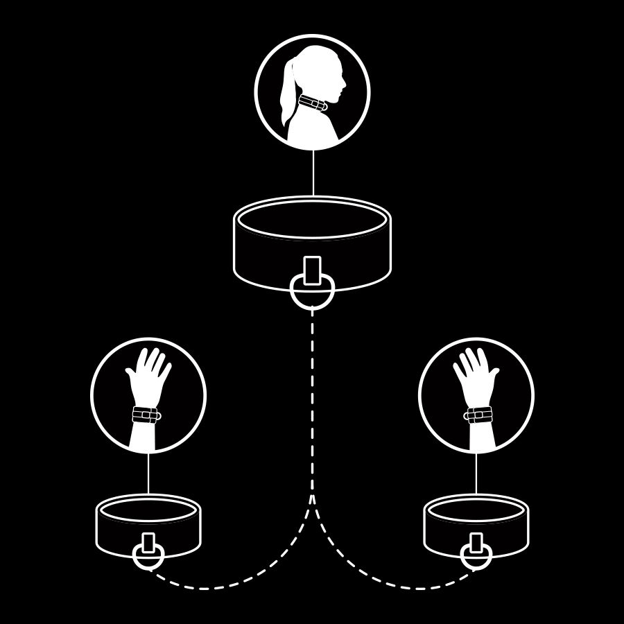 FETISH SUBMISSIVE COLLAR Y ESPOSAS CUERO VEGANO CON FORRO DE NOPRENO – Bild 3