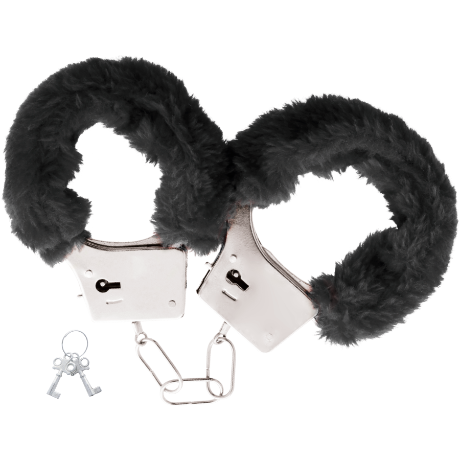 DARKNESS PLEASURE FURRY HANDCUFFS SCHWARZ