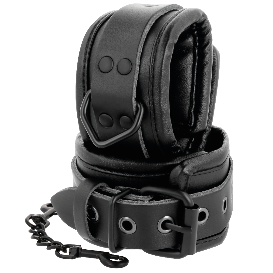 DARKNESS LEATHER WRIST ANKLE RESTRAINTS BLACK – Bild 3