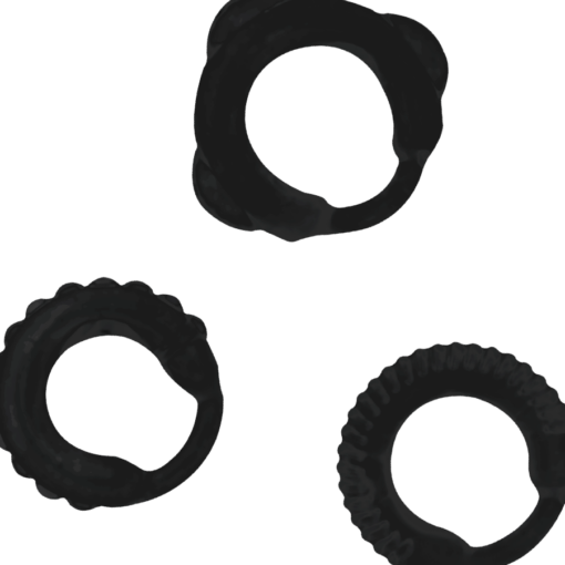 ADDICTED TOYS  SET 3 ANILLOS PENE NEGRO – Bild 3
