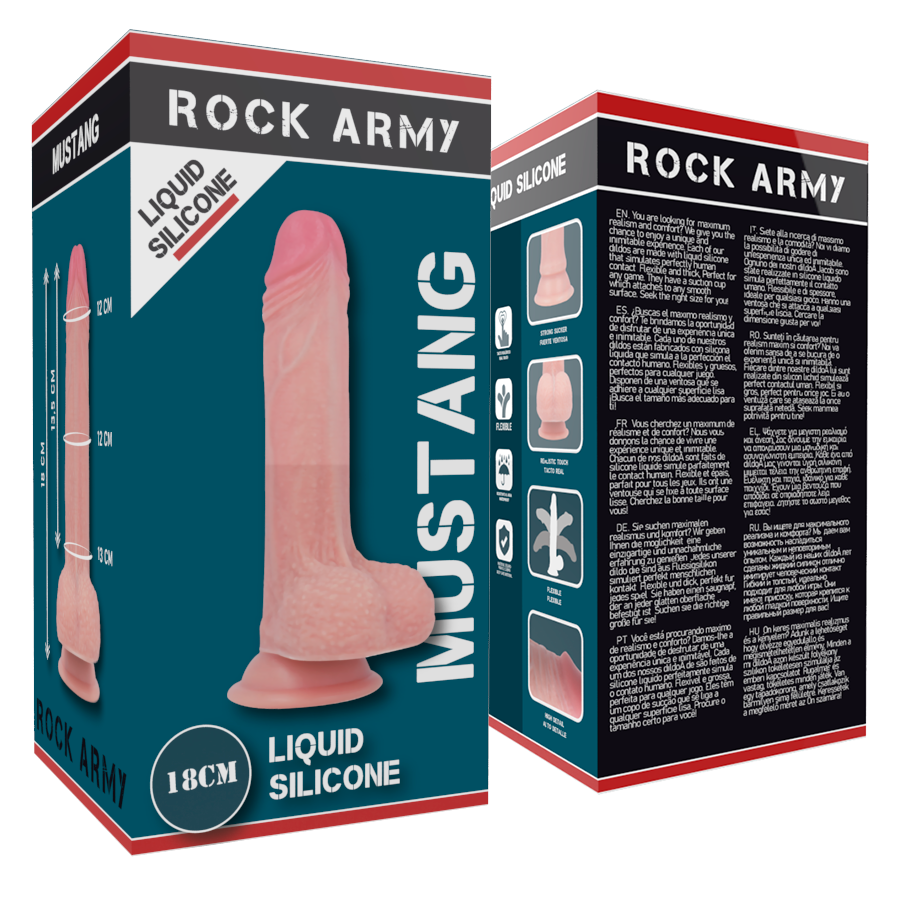 ROCKARMY LIQUID SILICONE PREMIUM MUSTANG REALISTIC 18CM – Bild 6