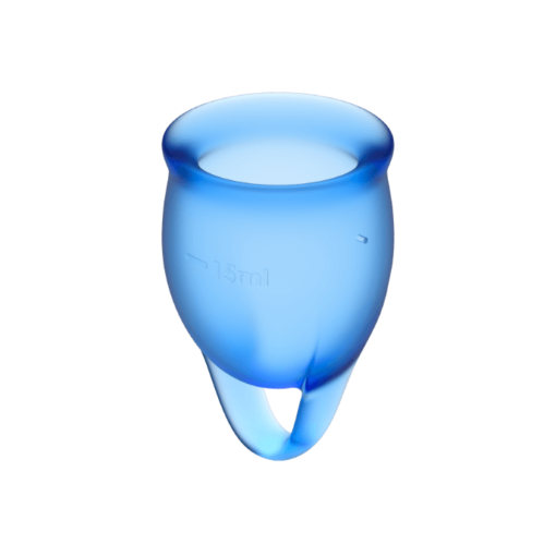 ZUFRIEDEN FÜHLEN SICH VERTRAUEN MENSTRUAL CUP DARK BLUE 15 + 20ML – Bild 2