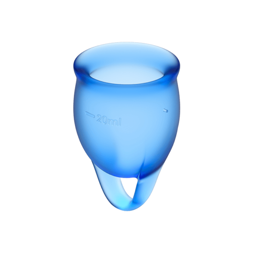 ZUFRIEDEN FÜHLEN SICH VERTRAUEN MENSTRUAL CUP DARK BLUE 15 + 20ML – Bild 3
