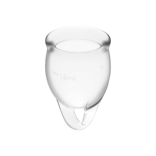 ZUFRIEDENER FÜHLT SICH VERTRAUEN MENSTRUAL CUP CLEAR 15 + 20ML – Bild 2