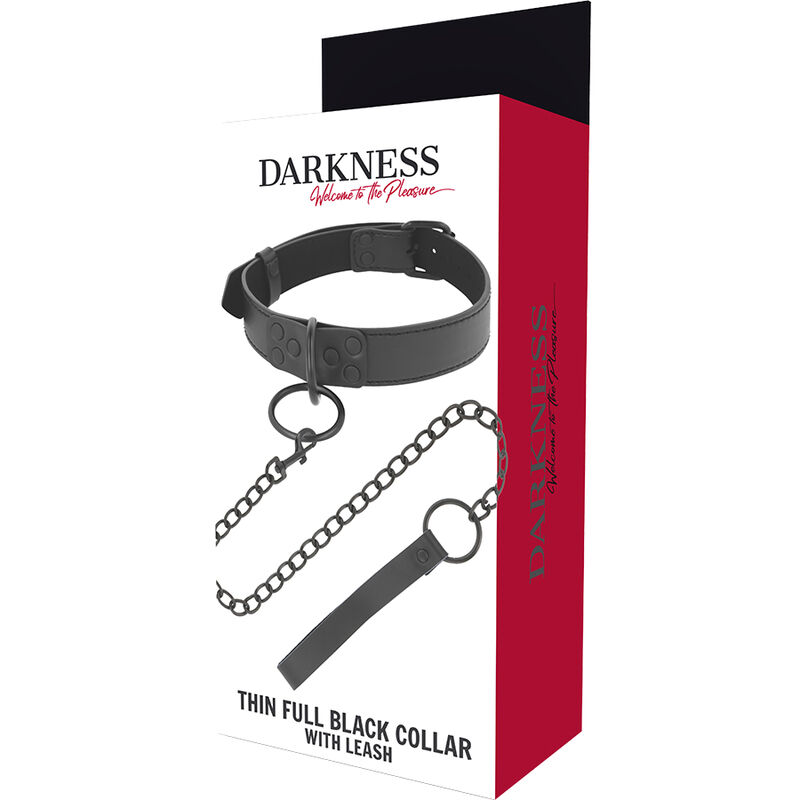DARKNESS THIN BLACK FULL COLLAR WITH LEASH – Bild 5
