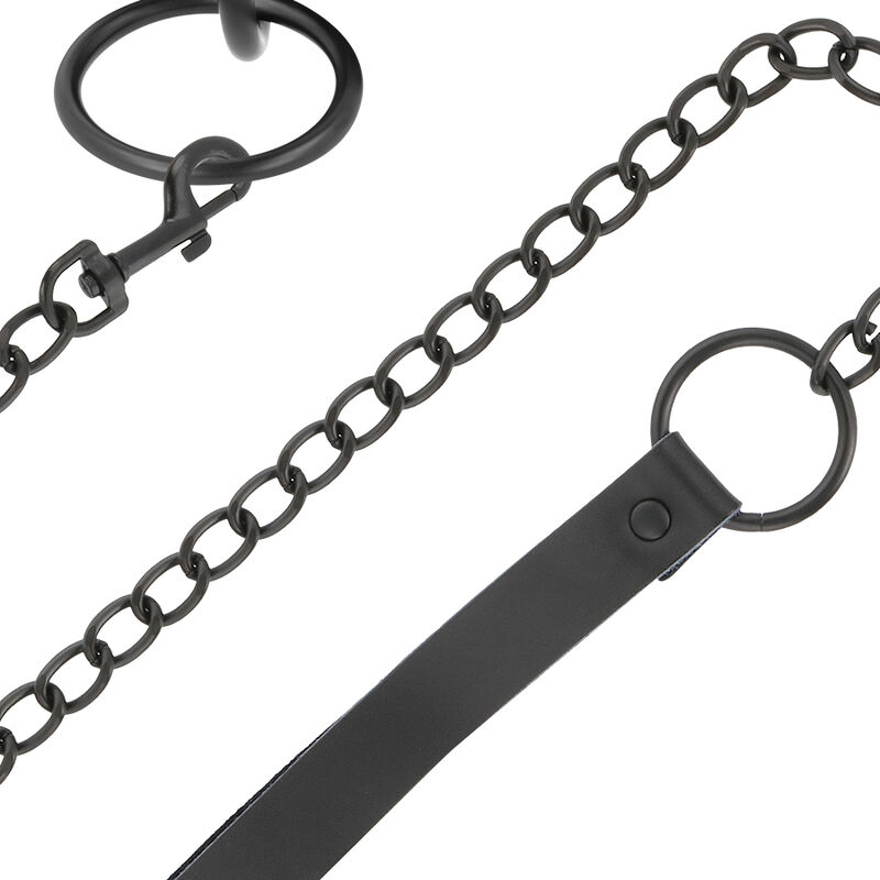 DARKNESS THIN BLACK FULL COLLAR WITH LEASH – Bild 4