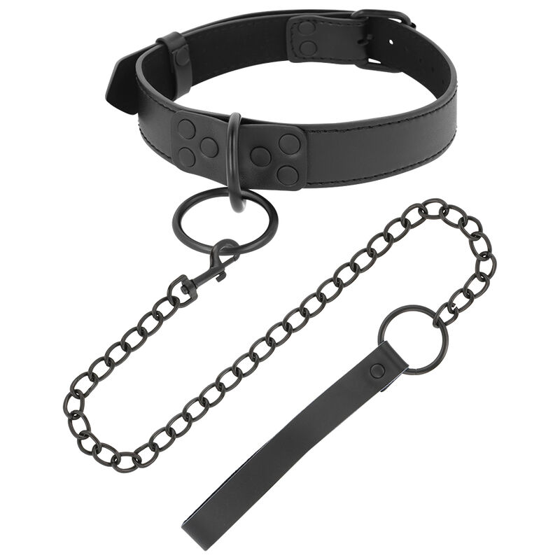 DARKNESS THIN BLACK FULL COLLAR WITH LEASH – Bild 2