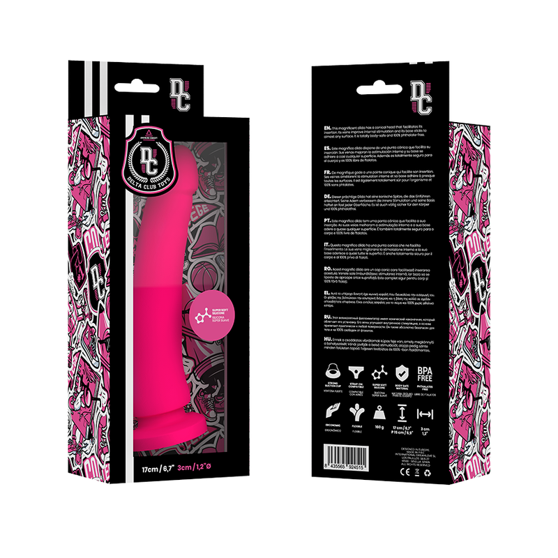 DELTA CLUB TOYS DILDO ROSA SILICONA MEDICA 17 X 3 CM – Bild 2