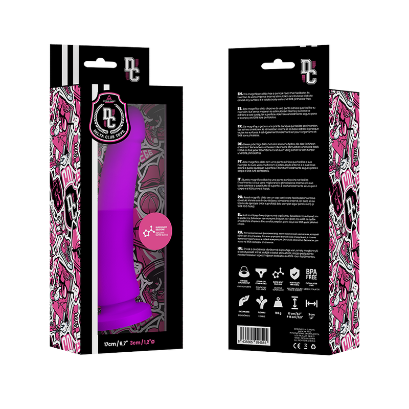 DELTA CLUB TOYS DILDO LILA SILICONA MEDICA 17 X 3 CM – Bild 2