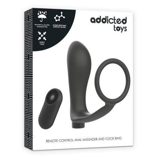 ADDICTED TOYS PENISRING MIT FERNBEDIENUNG ANAL PLUG SCHWARZ WIEDERAUFLADBAR – Bild 7